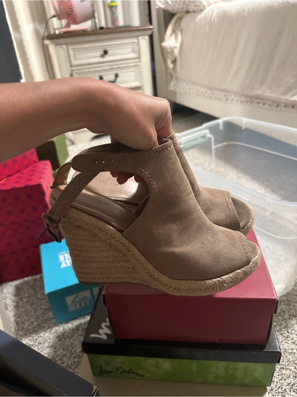 Universal Thread Taupe Espadrille Wedge Sandals